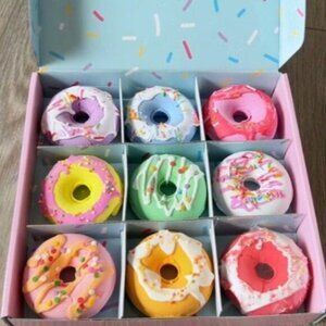 2 Handmade Donut Bath Bombs for Girls, with free bracelet inside